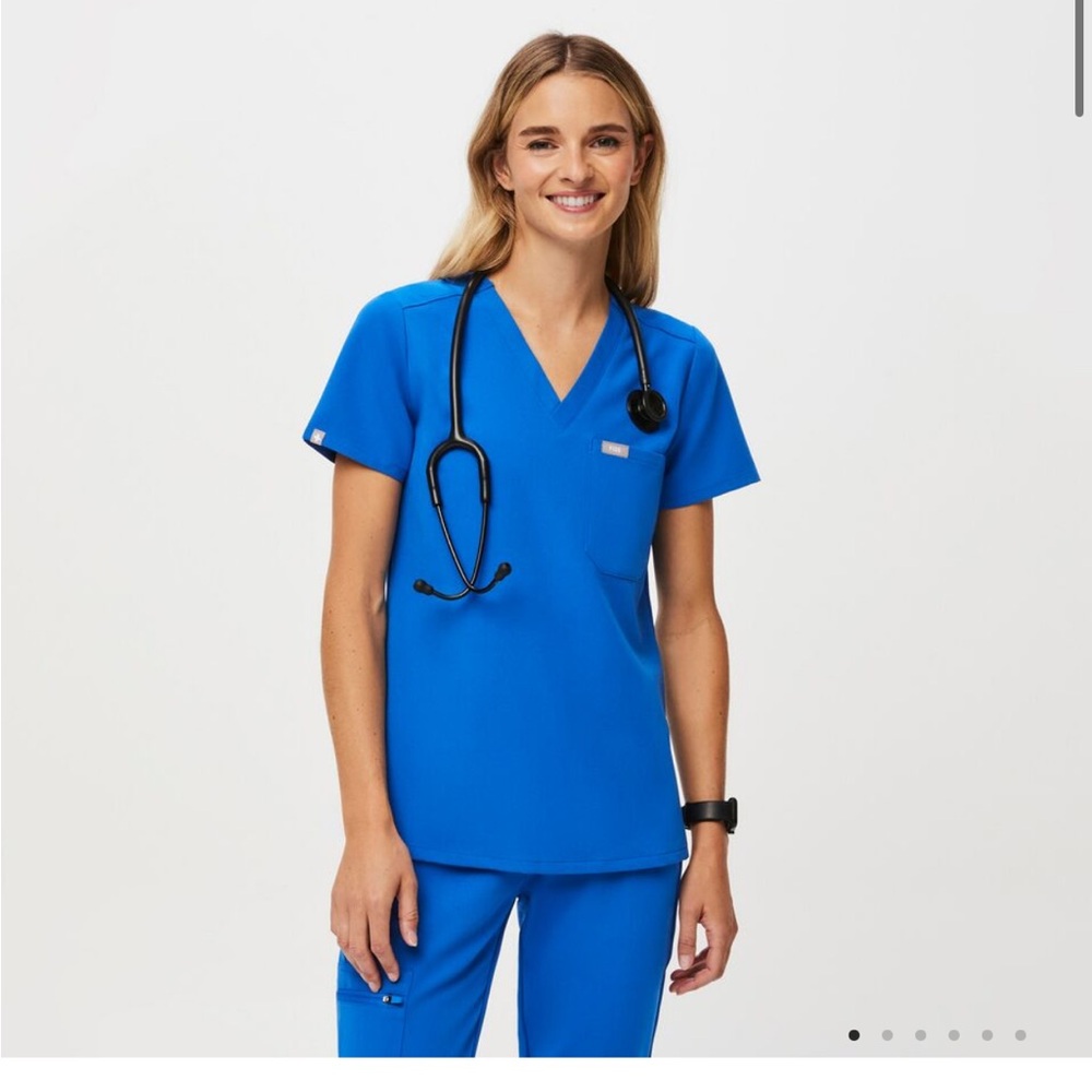 Figs Catarina One-Pocket Women’s Scrub Top - Royal Blue- XXL